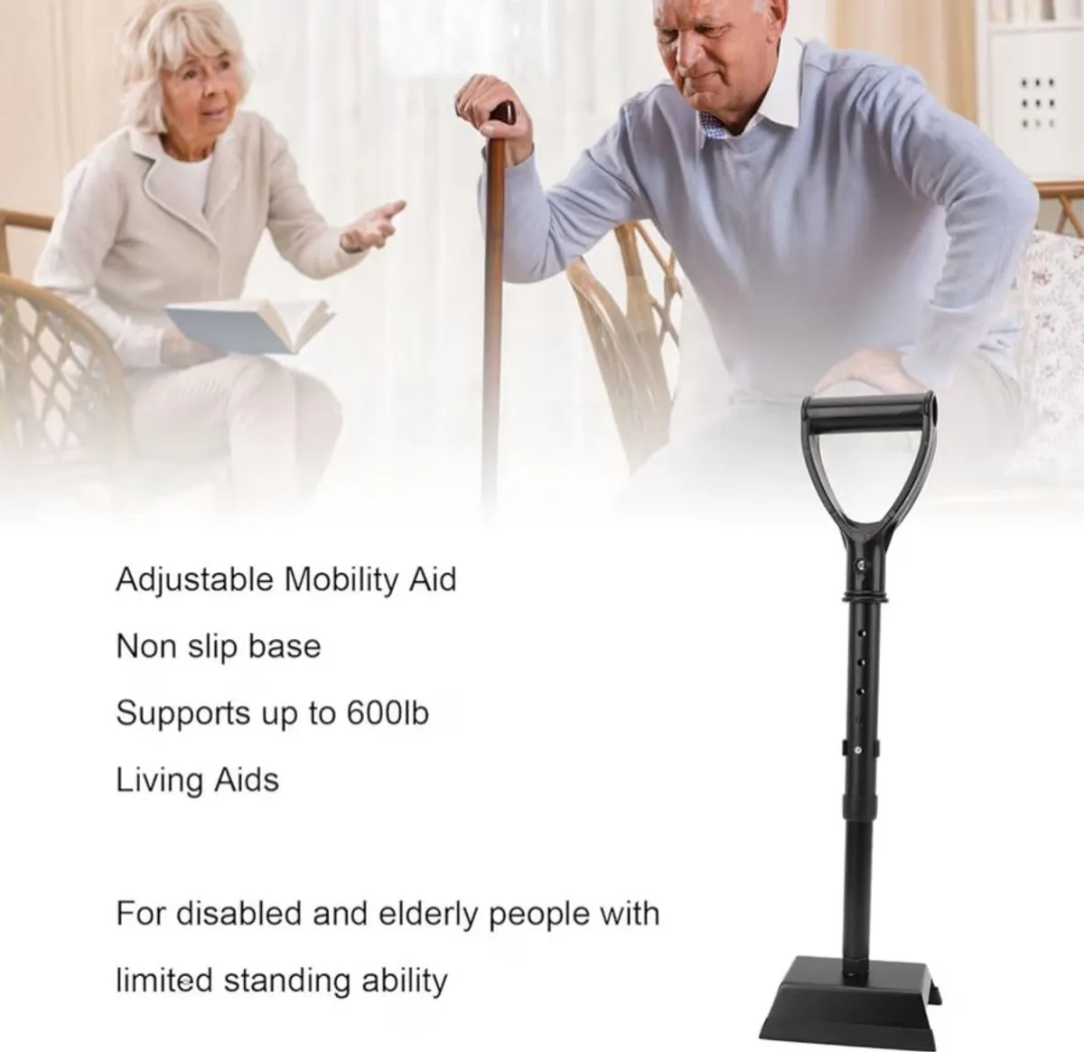 Adjustable Mobility Aid Stand Assist Device, 600lb Capacity, Help Getting Up Handicap Accessories Stand Assist Aid