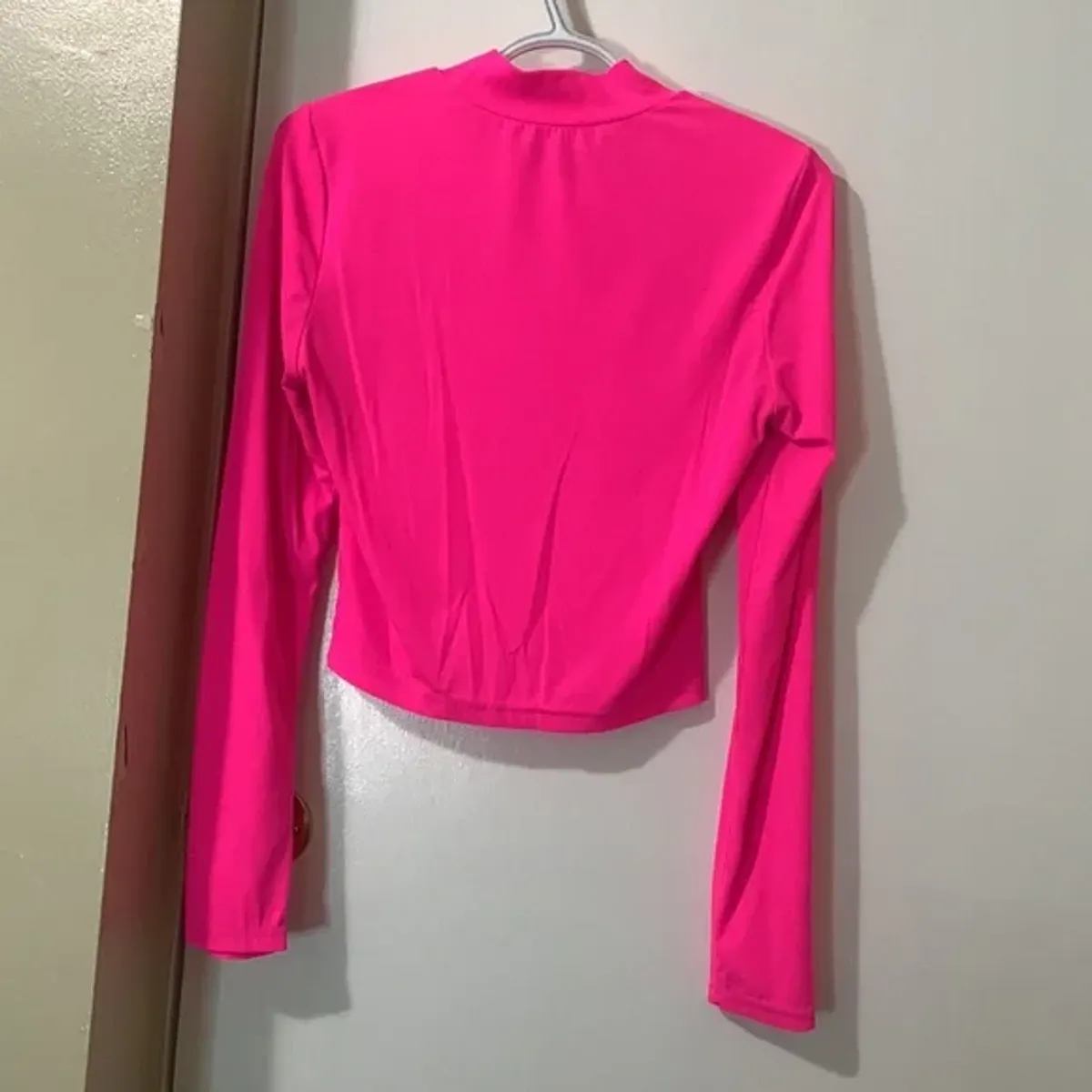 Pink and black Slogan long sleeve turtle neck tee from shein size small