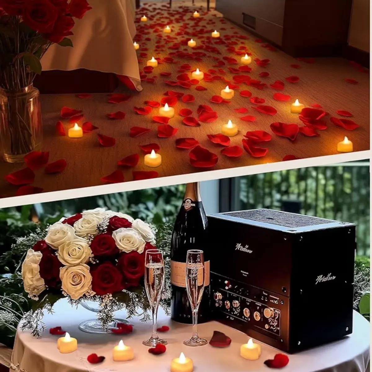 24 Pcs White Heart Shaped Battery Operated Candles