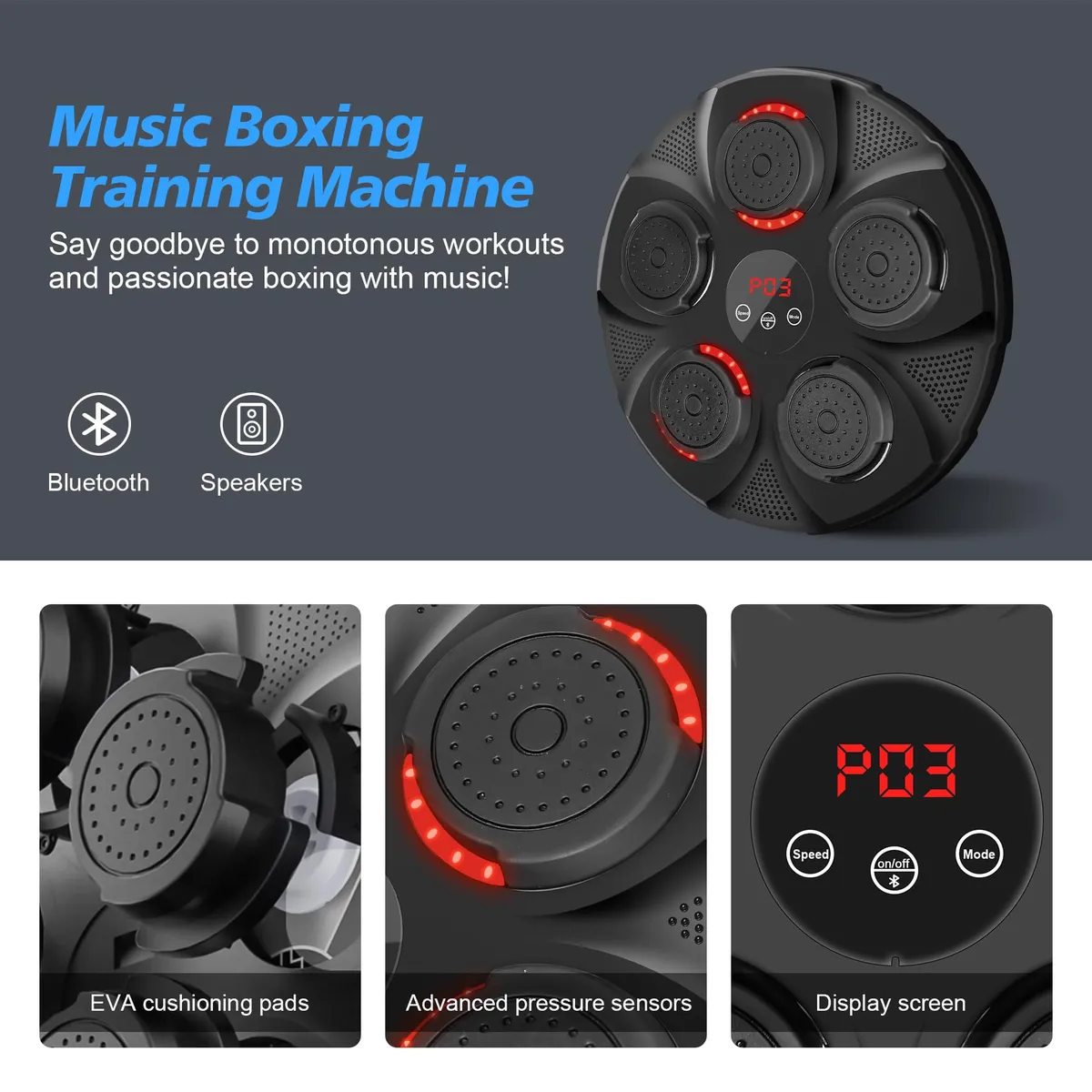 Home Smart Boxing Target Workout Machine, Electronic Focus Agility Training Digital Boxing for Kids and Adults