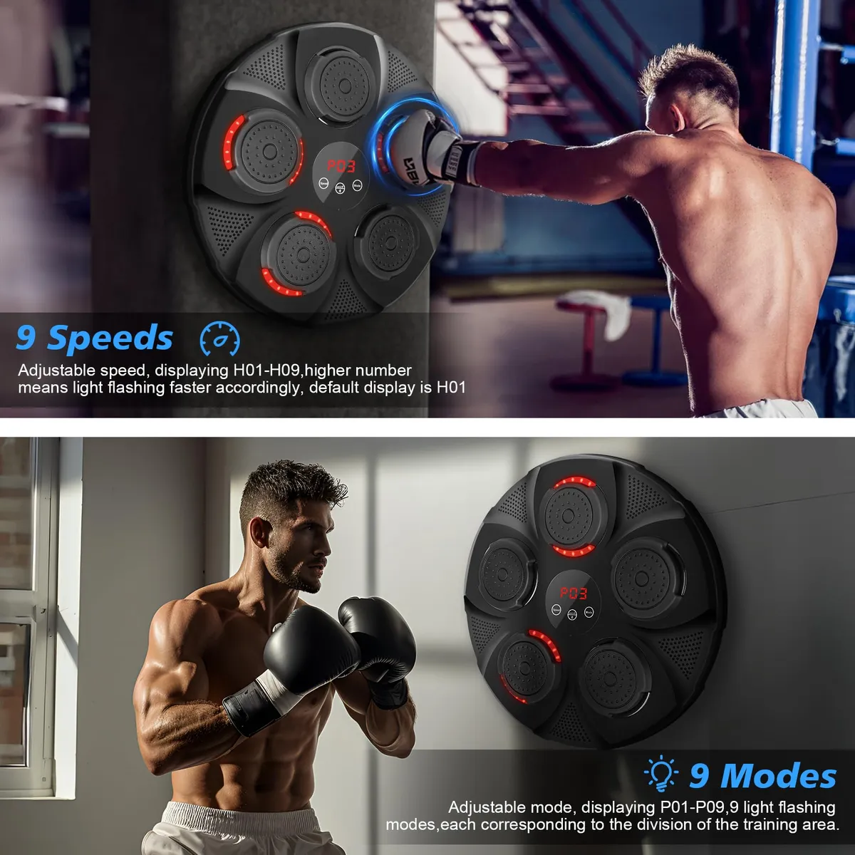 Home Smart Boxing Target Workout Machine, Electronic Focus Agility Training Digital Boxing for Kids and Adults
