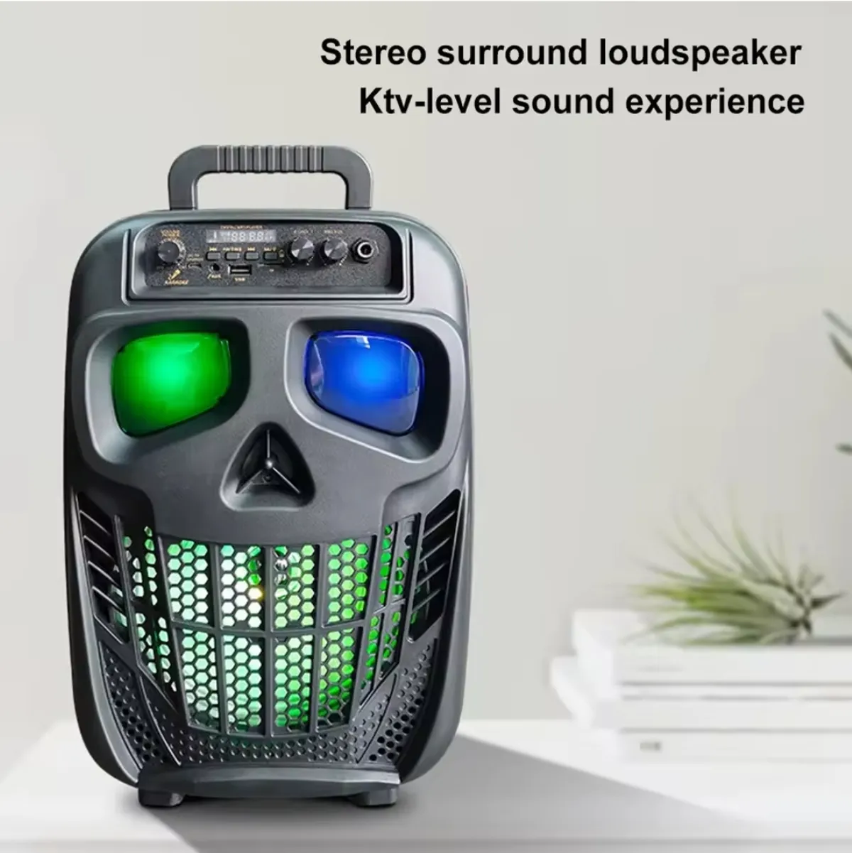 Skull Wireless Portable Speaker Bluetooth-Compatible 5.0 with 1 Microphone Rechargeable Outdoor Speaker Supports USB TF Card AUX