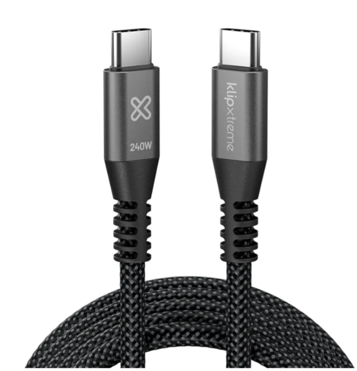 Klip Xtreme - USB cable - 24 pin USB-C, 10 feet long, 240W Braided Fast Charging, charge laptop or cellphone