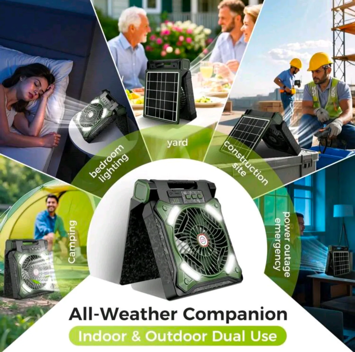 20000mAh Solar Camping Fan With Lantern