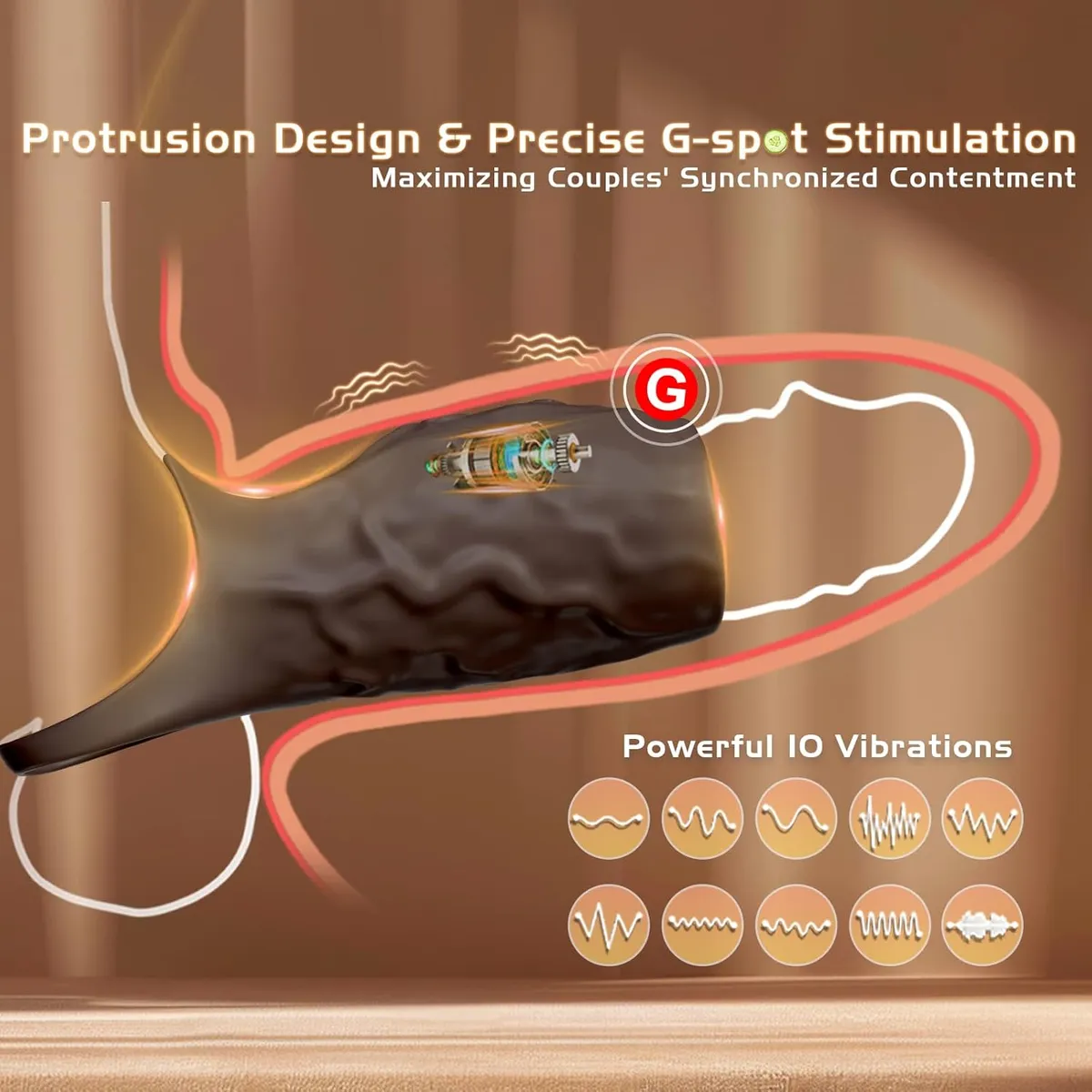 HESEKS Vibrator Penis Sleeve Cock Ring Extender for Penis Testicles G Spot Stimulation Couples Adult Sex Toys for Men Women 18+