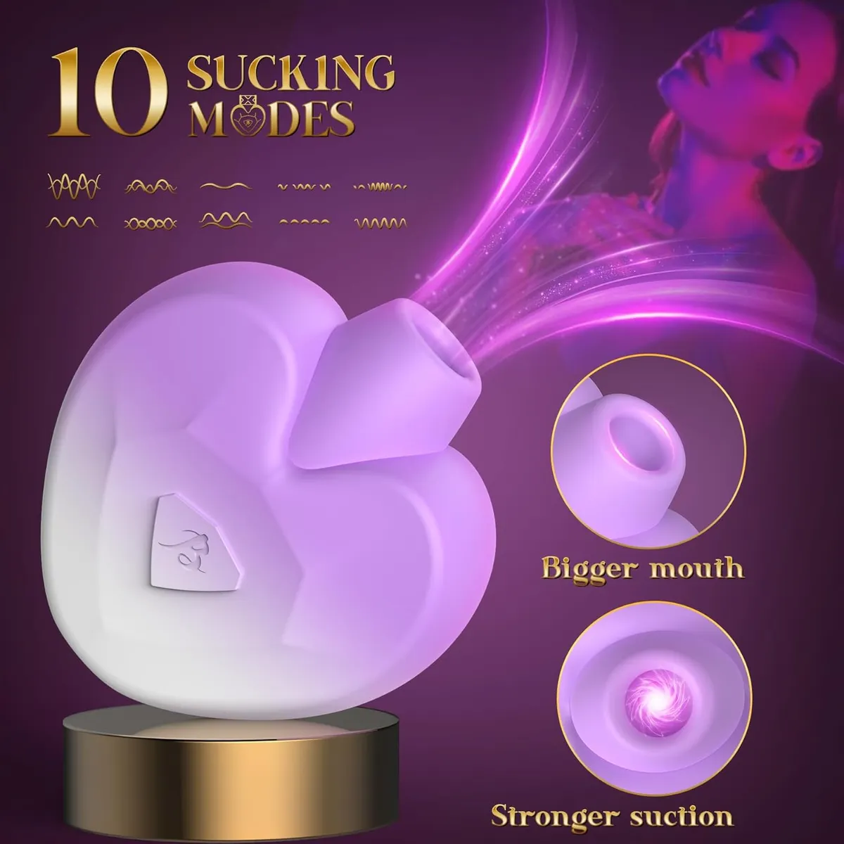 Sucking Vibrator Adult Sex Toys - BOMBEX Women Rose Toy with 10 Suction Vibrators Mode.