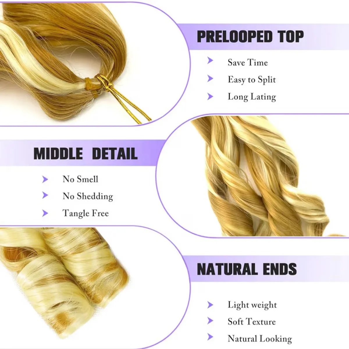 27/613 French Curl Braiding Hair 8 packs 30 Inch Loose Wave Braiding Hair Pre Stretched Synthetic HairExtensions for Women and Kids(P27/613, 8packs)