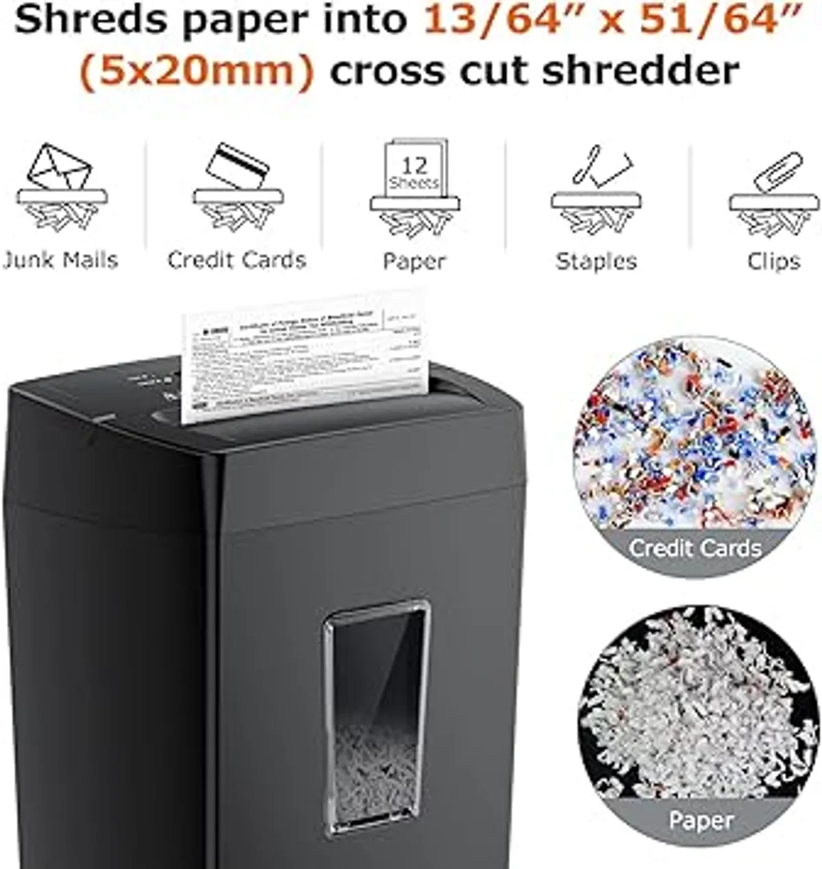 Bonsaii 12-Sheet Cross Cut Paper Shredder