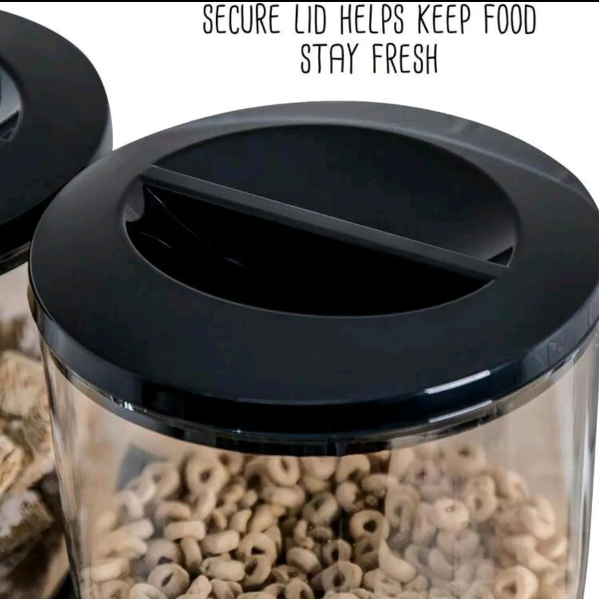 Double-Barrel Storage Container with Dispenser , Black