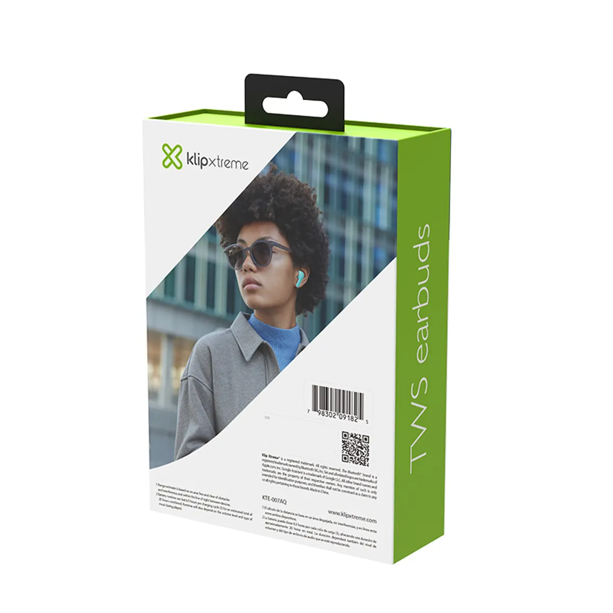 Klip Xtreme - KTE-007BL - True wireless earphones, For Home audio / For Portable electronics / For Tablet / For Cellular phone, Wireless, Touch, 26Hrs Blue