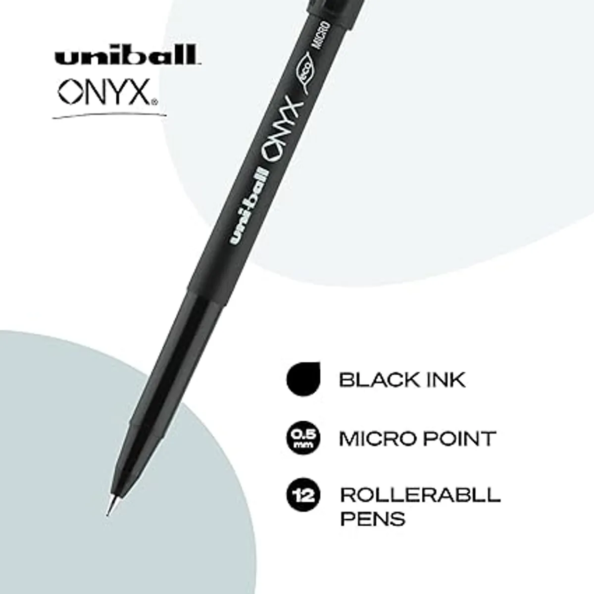 Uniball Onyxx Roller Pen 0.5mm Micro Black, Black, Red  Pen