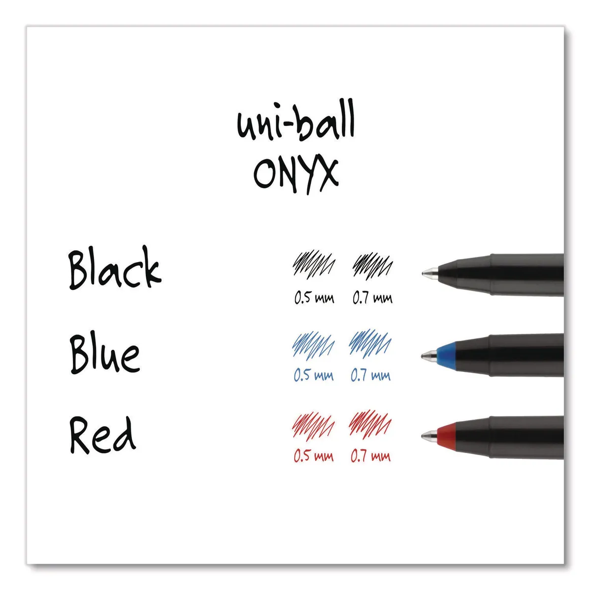 Uniball Onyxx Roller Pen 0.5mm Micro Black, Black, Red  Pen