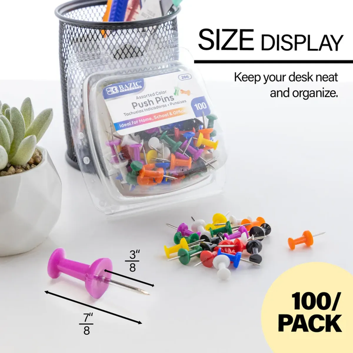 Push Pins Assorted Colours - B206