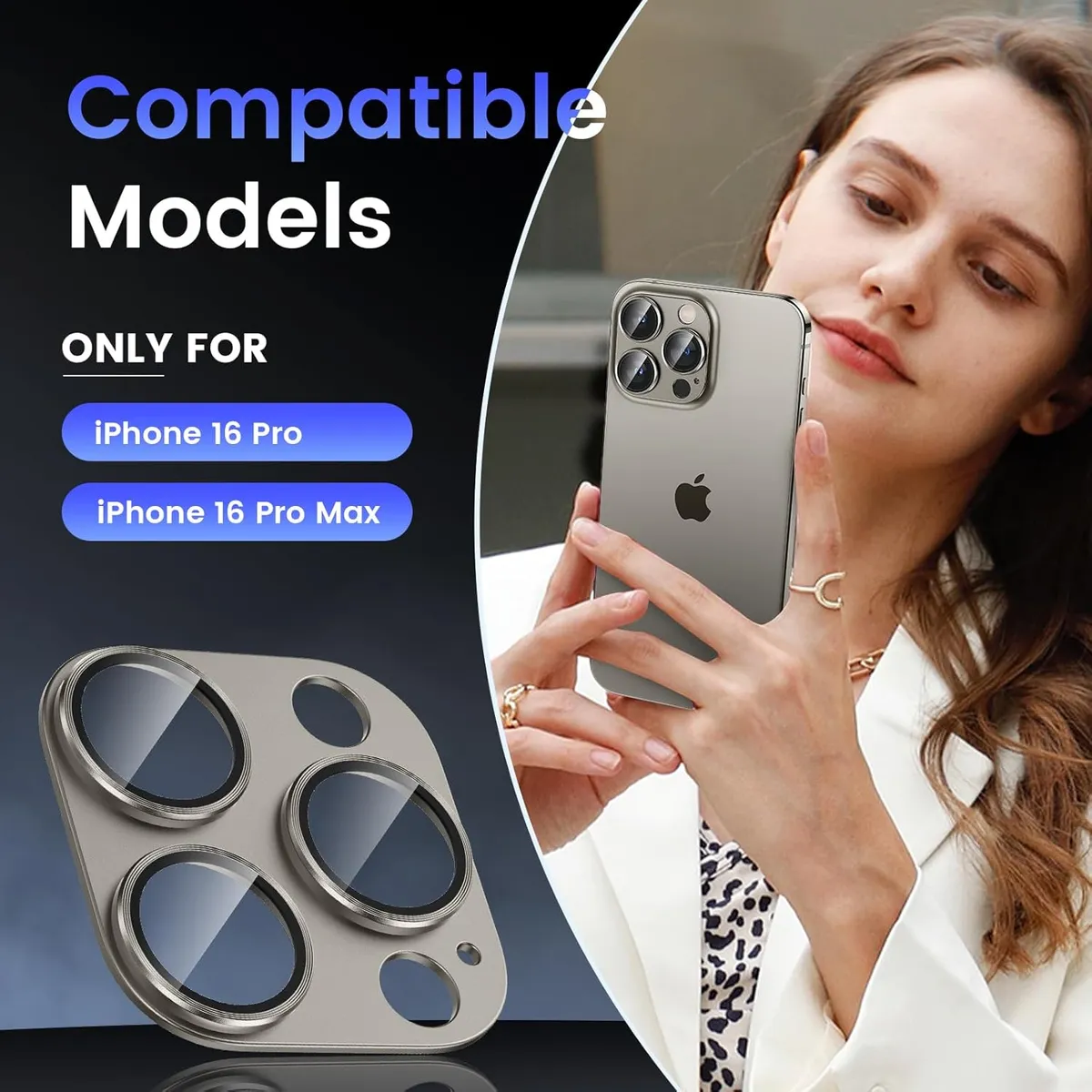 Tensea for iPhone 16 Pro/iPhone 16 Pro Max/iPhone 15 Pro/iPhone 15 Pro Max Camera Lens Protector