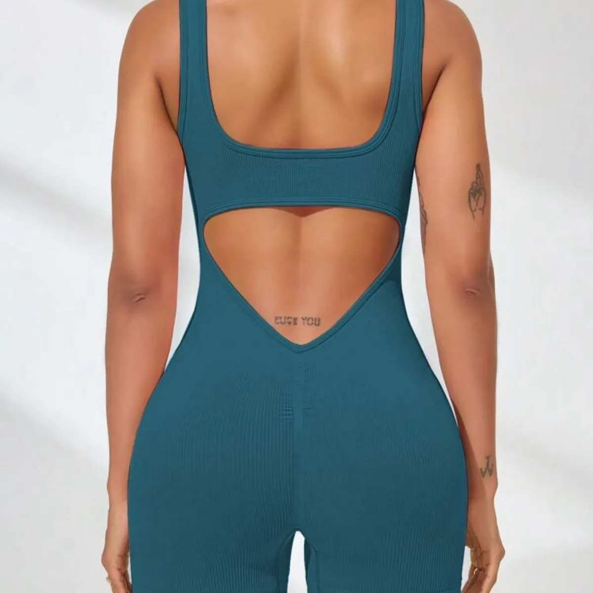 Women's Fitted Sports Jumpsuit, Fashionable Yoga Workout Jumpsuit - Size S