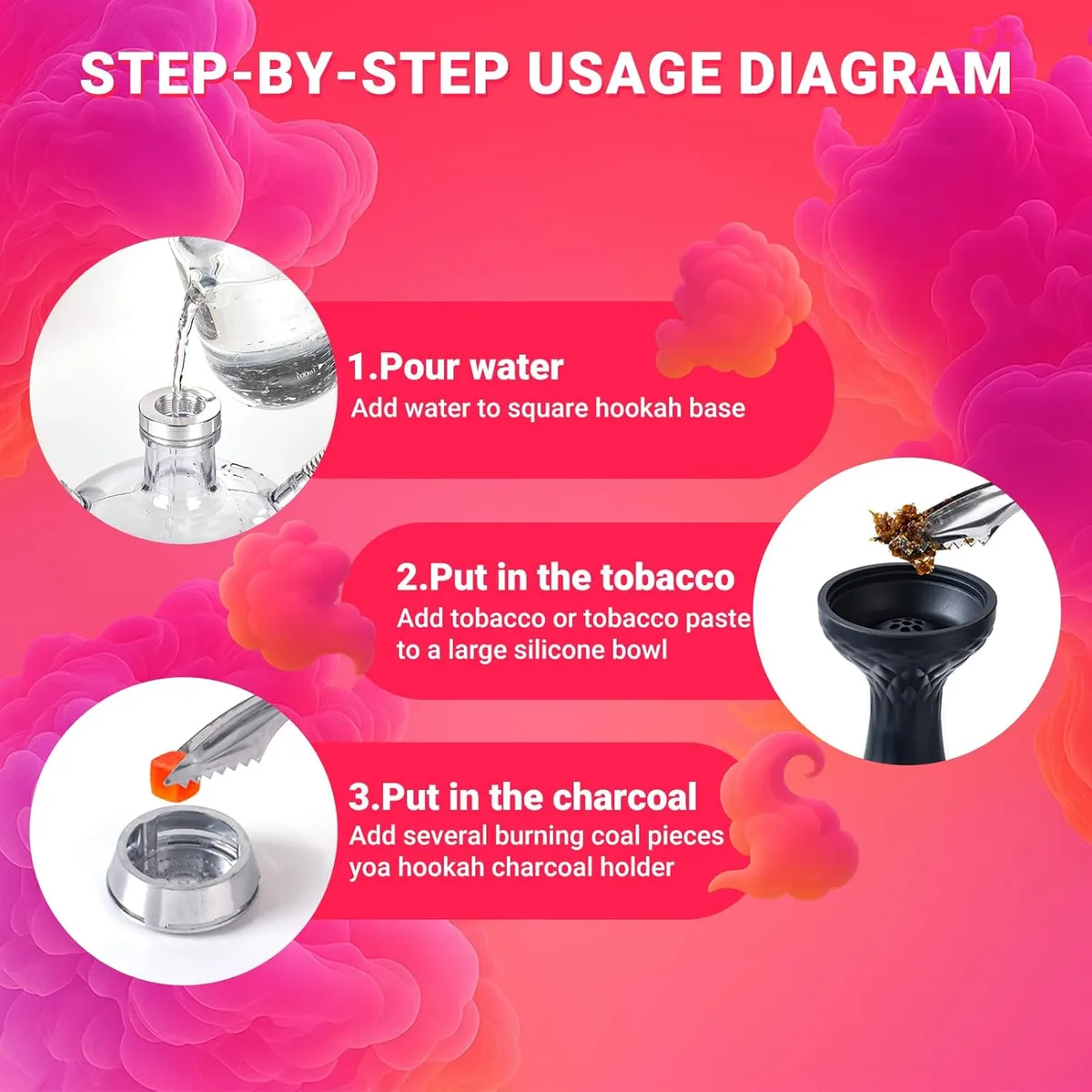 Modern 2 Hose Acrylic Bubble Hookah – Complete Shisha Hookah Set, Magical Remote LED Lights, and Travel Case for an Enhanced Experience