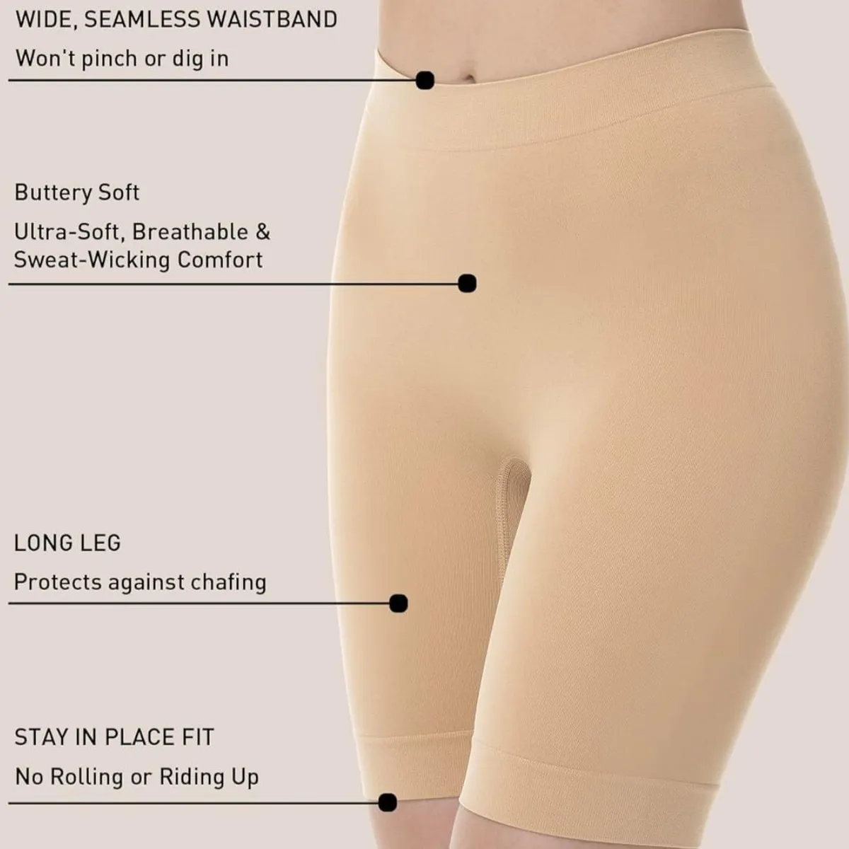 Slip Shorts for Under Dresses Women - Anti-Chafing Cooling Slip Shorts, Women's Seamless Under Skirts - Size 4XL
