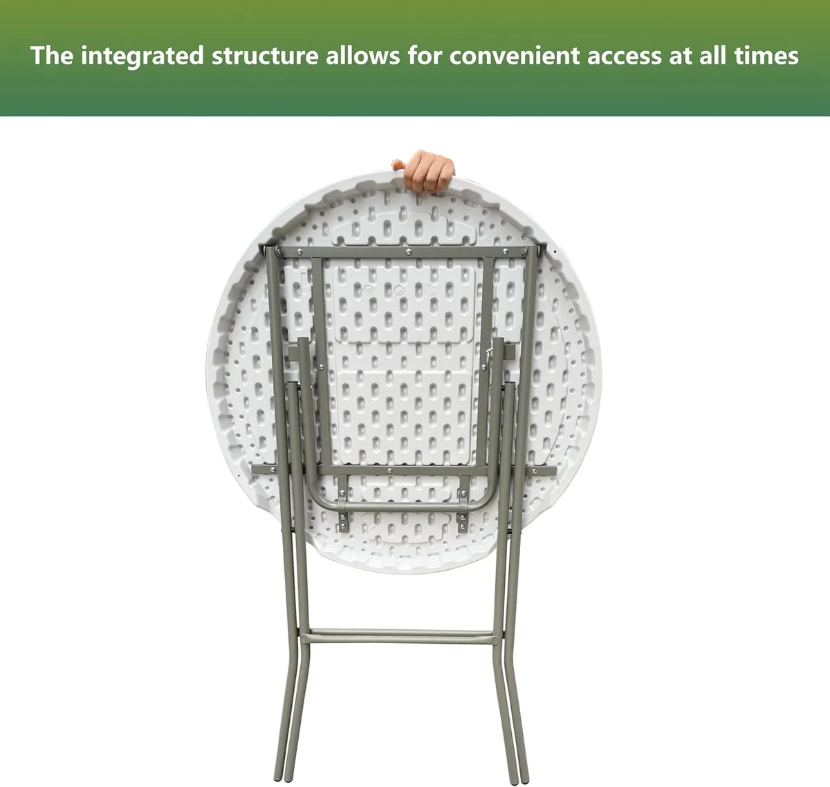 High Top Bistro Round Plastic Folding Table, Foldable Portable Bar Height Tables