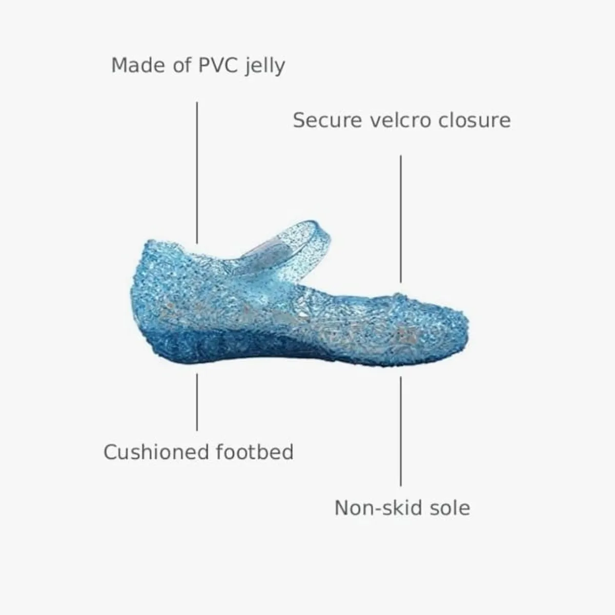 Jelly Flats Shoes Sandals for Little Girls Toddler Kids size 32