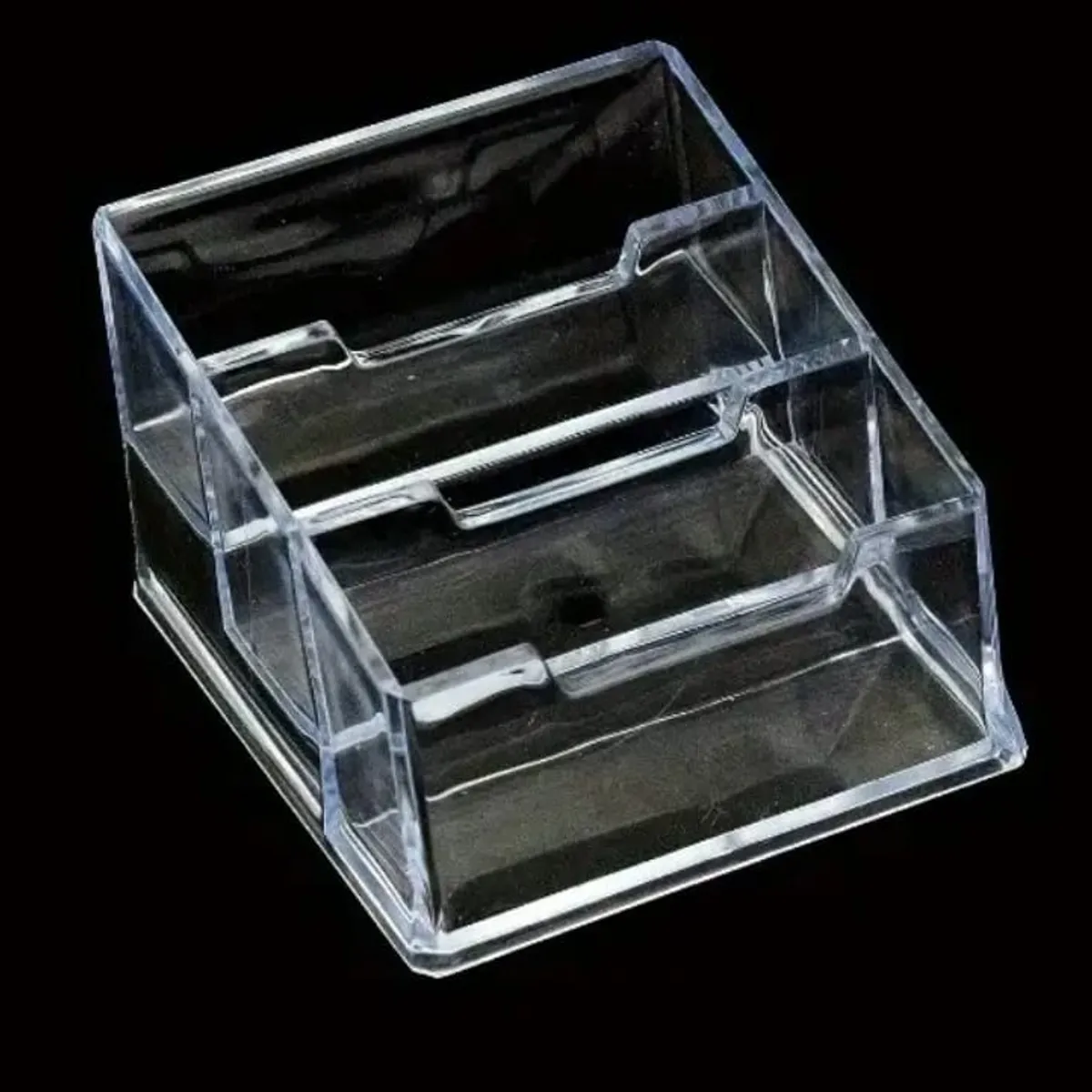 1pc Acrylic Business Card Holder & Transparent Card Display Stand, 3-Tier Plastic Desktop Card Holder for Office Desk or Counter