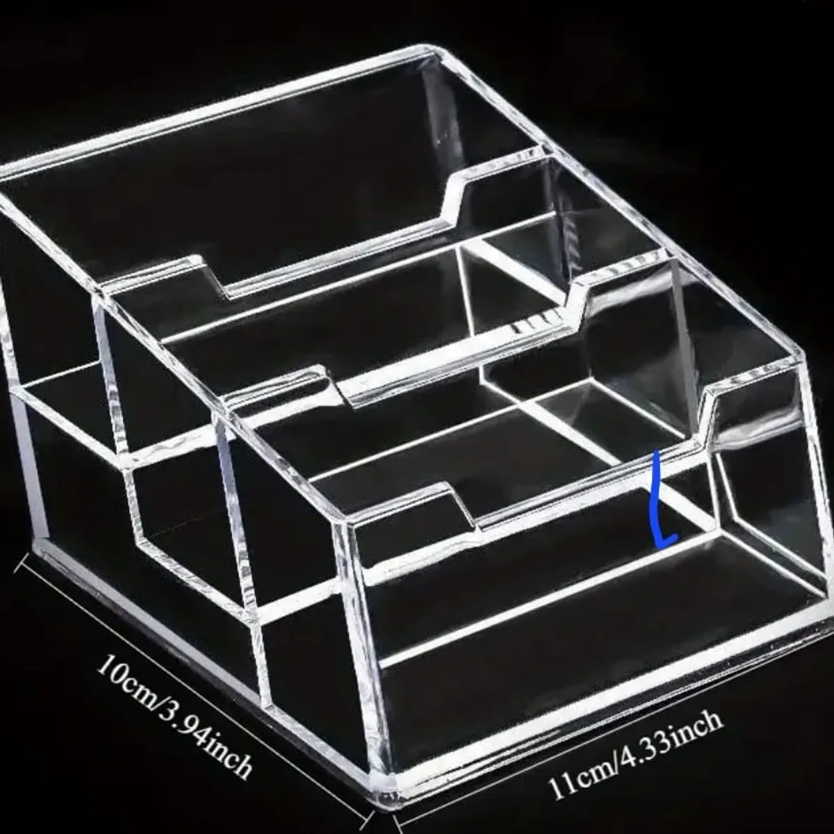 1pc Acrylic Business Card Holder & Transparent Card Display Stand, 3-Tier Plastic Desktop Card Holder for Office Desk or Counter