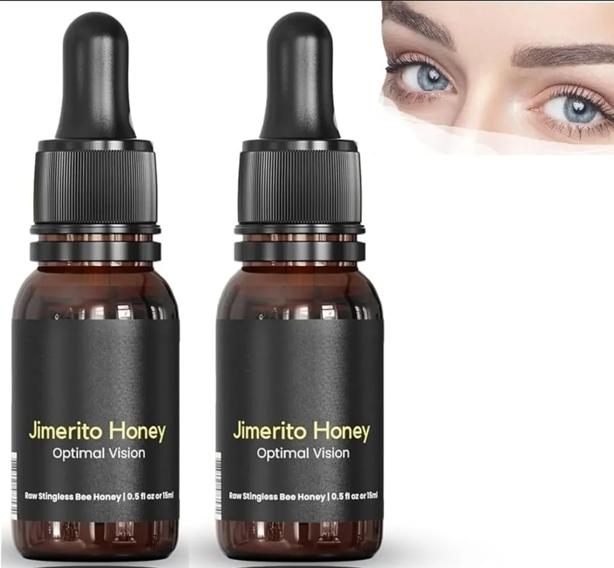 Jimerito Honey Eye Drops, GR33N Jimerito Honey Eye Drops, 100% Pure Organic Jimerito Bee Honey, Stingless Bee Honey Eye Drops for Eye Clear Vision, Soothe and Refresh (1Set)