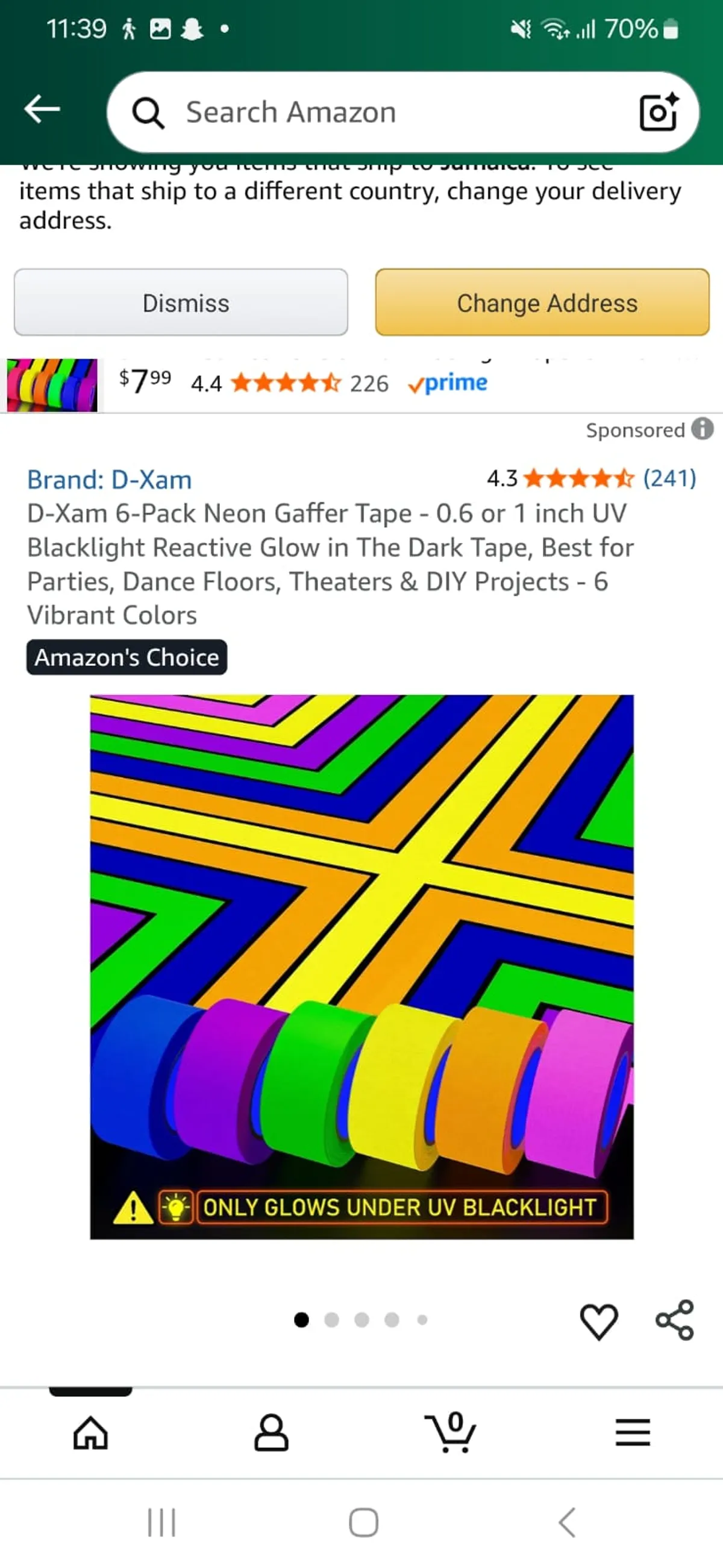 D-Xam 6-Pack Neon Gaffer Tape - 0.6 or 1 inch UV Blacklight Reactive Glow in The Dark Tape, Best for Parties, Dance Floors, Theaters & DIY Projects - 6 Vibrant Colors