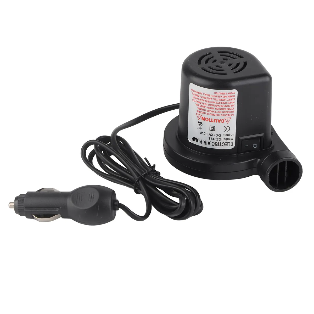 12V DC Electric Air Pump Inflator with 3 Nozzles for inflatable beds,pools,boats etc