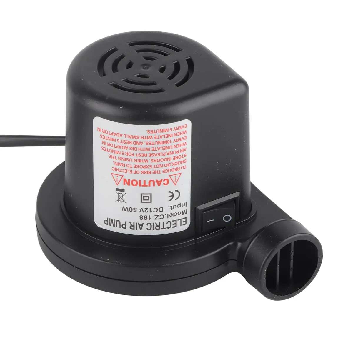 12V DC Electric Air Pump Inflator with 3 Nozzles for inflatable beds,pools,boats etc