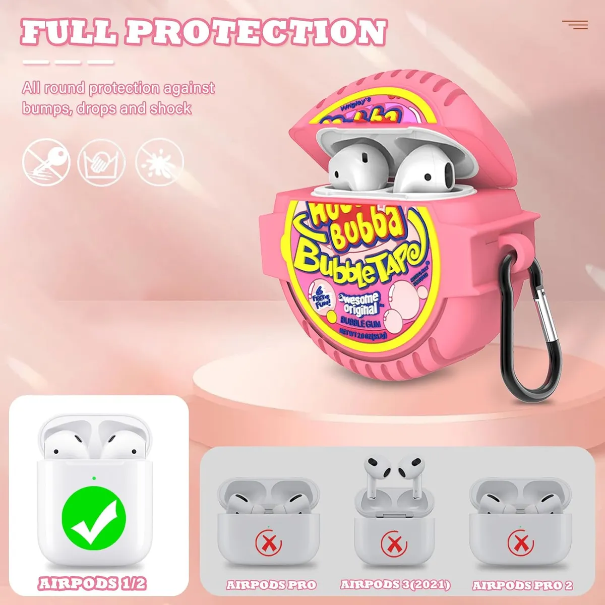 Cute Cases for Airpod 2/1 with Cleaner kit,3D Kawaii Silicone Airpod Case Cartoon Food Funny Protective Cover Accessories for Airpod 1&2 Gen Charging Case for Girls Boys[3Pack]