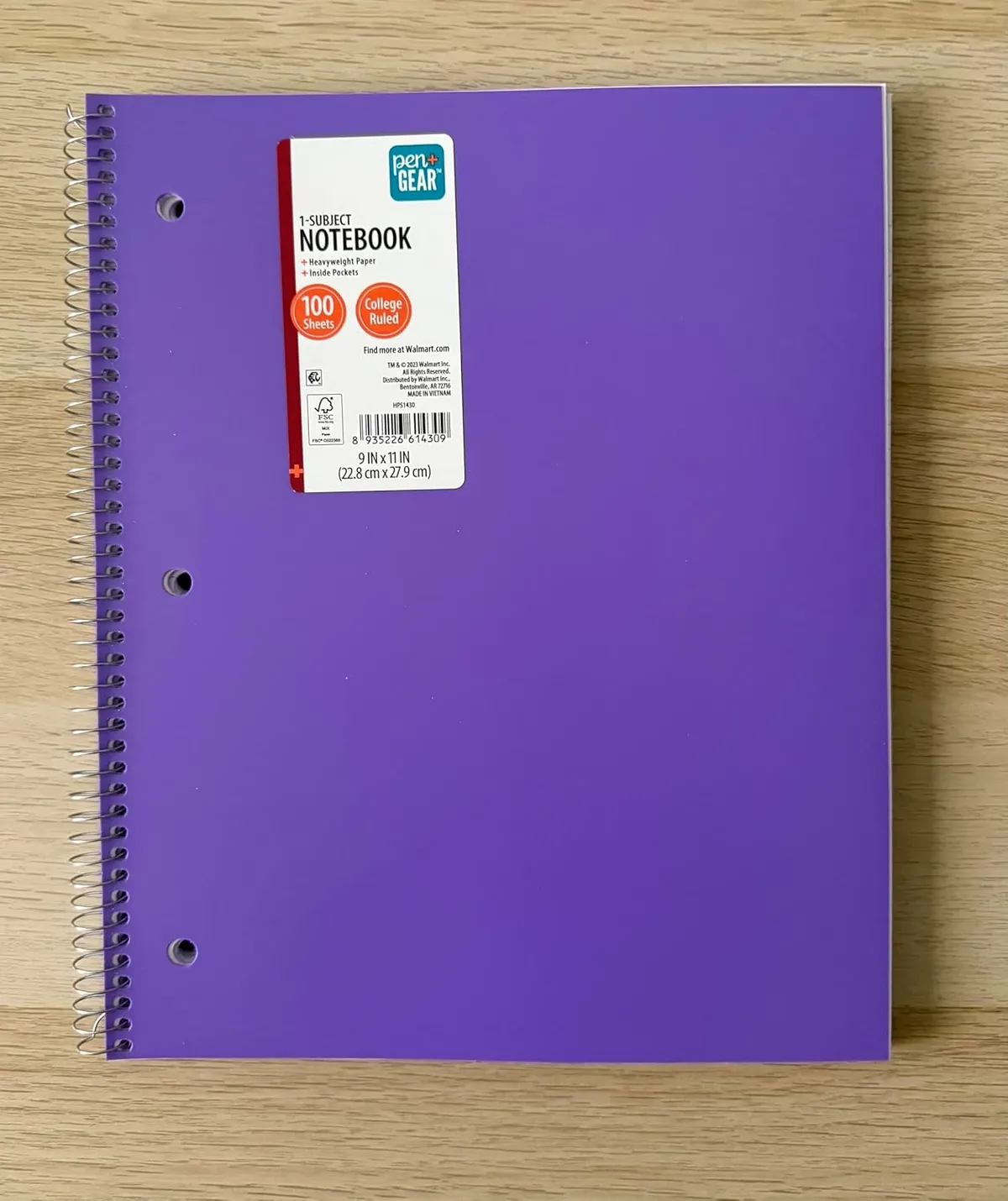 Pen + Gear 3 Pack Poly 1-Subject Notebook Writing Journal - Wide Ruled, Colors Vary (Pink, Purple,Blue)