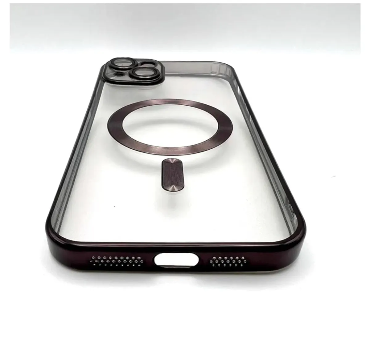 Colnel Wireless Charge Support Protective Case for iPhone 14/15 Plus/Pro/Pro Max - Stylish and Durable, Soft Magnetic, In-Built Lens Protection Cover (Black, Iphone 15Plus)