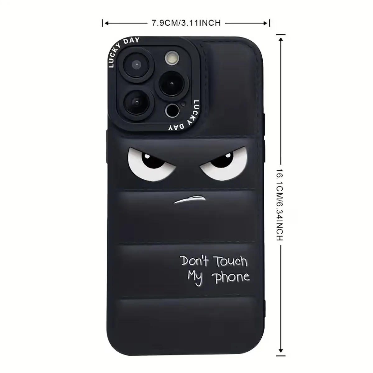 1Pc Black For iPhone 15 Plus Down Jacket Style Phone Case