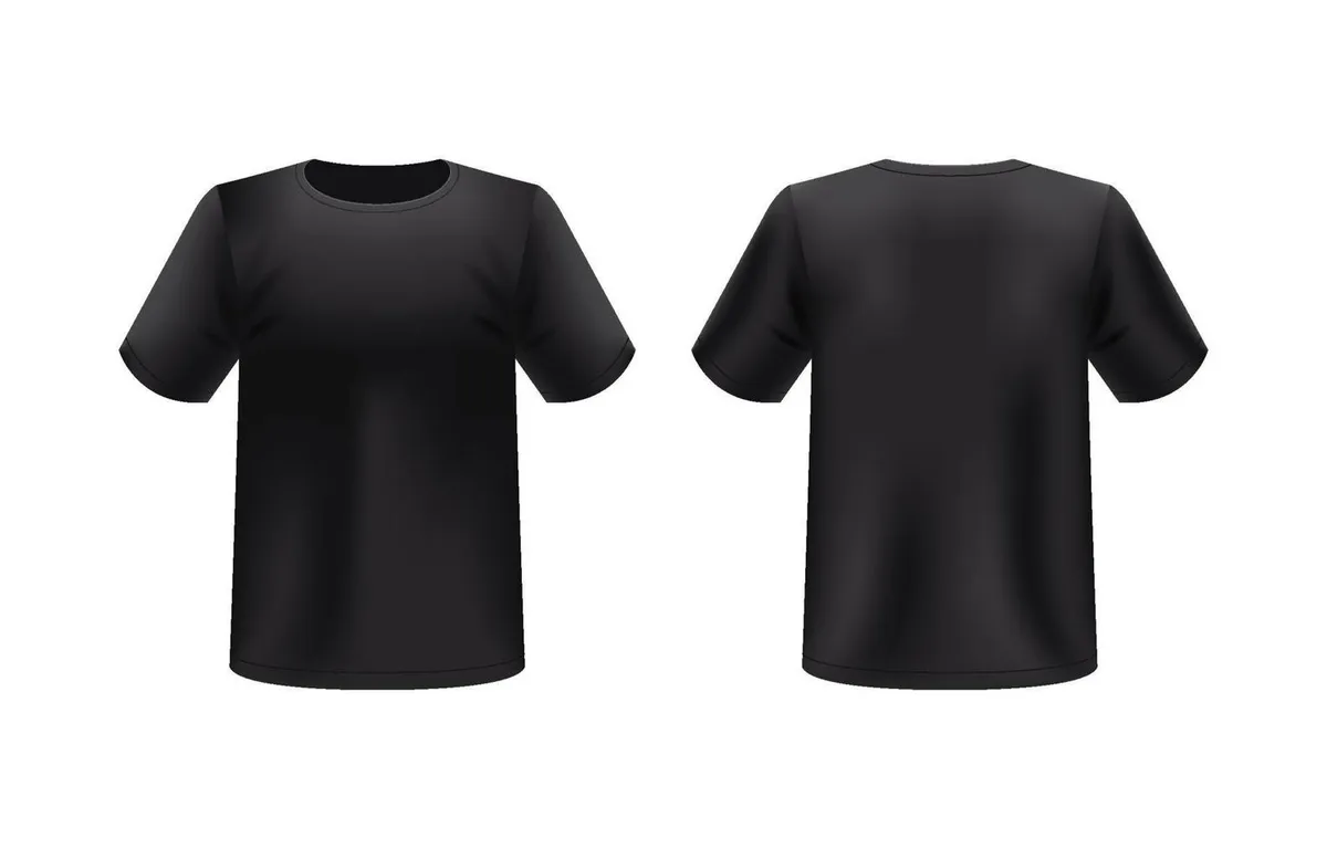 Crew Neck Short Sleeve Cotton Mens T Shirt. , Black - Size S