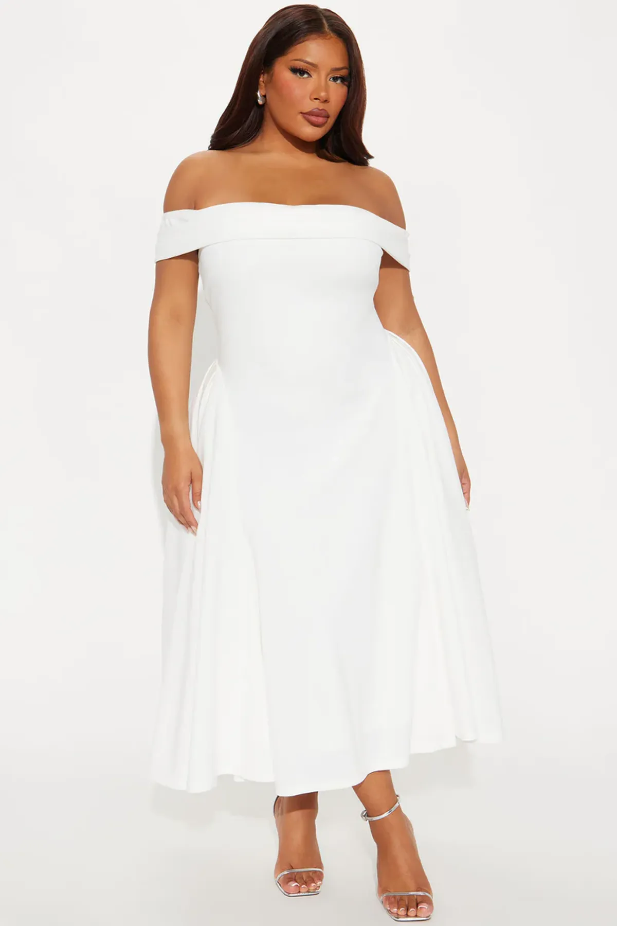 yara off shoulder midi dress Vestido Midi Sin Tirantes Yara - Negro