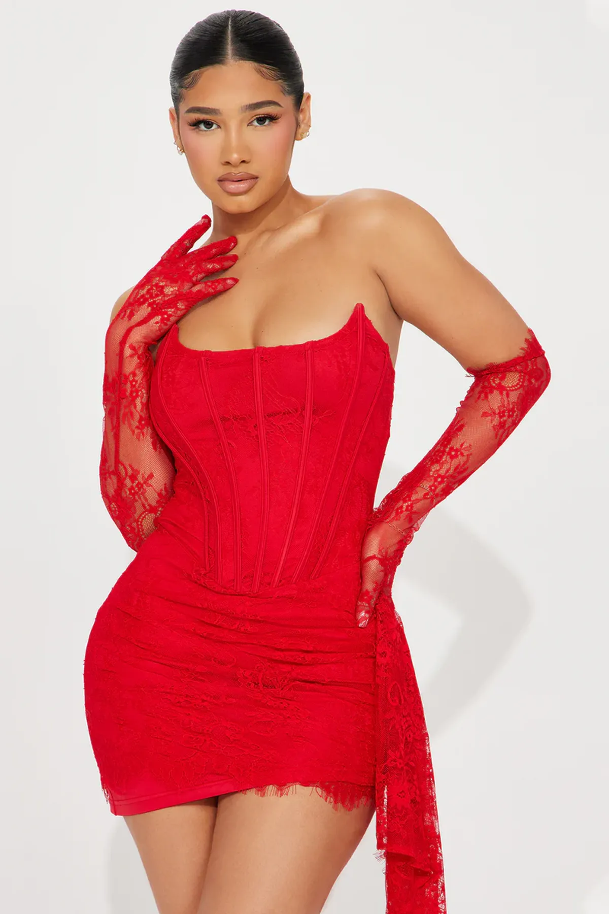Fashion nova Always Sweet Corset Mini Dress Set - Red Size S