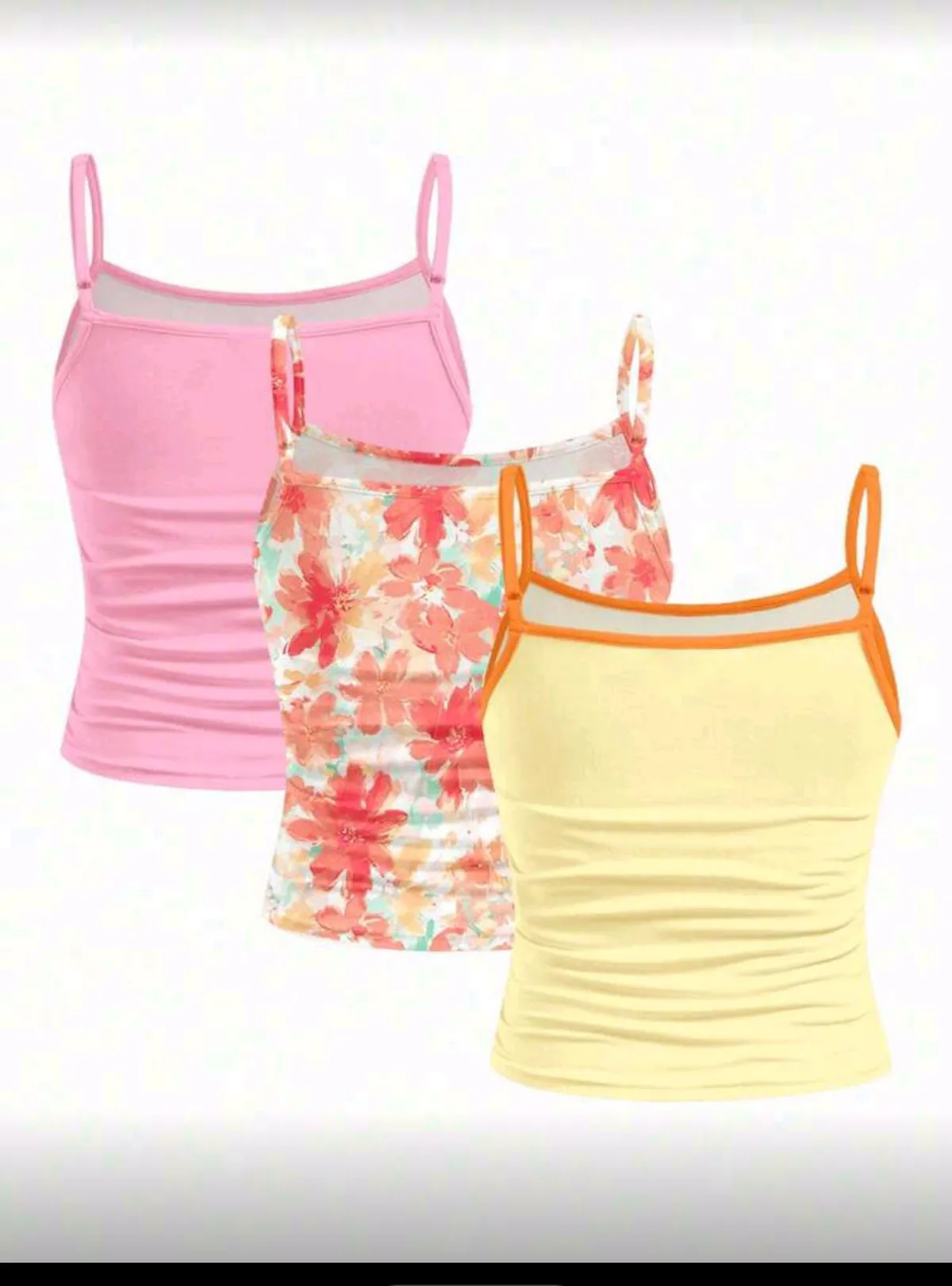 Chill Vacation Dopamine Tropical Hibiscus, Frangipani, Ditsy Floral Beach Scenery Pattern Top  Size 12