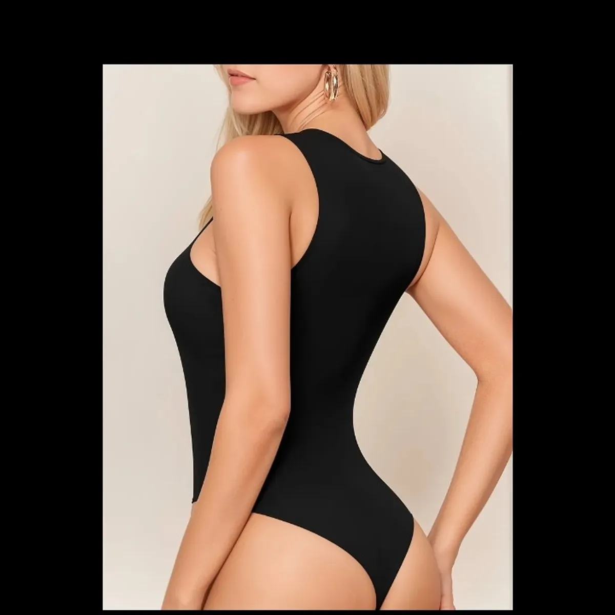 Women'S Elegant Sleeveless Round Neck Bodysuit. Size S