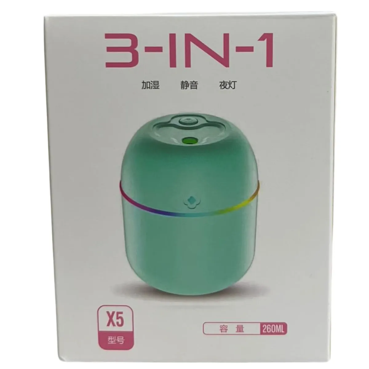 3-in-1 Ultrasonic Aroma Mini Diffuser, 260ml Large Capacity, Model X5 Mist Maker,Cool Mist Humidifier