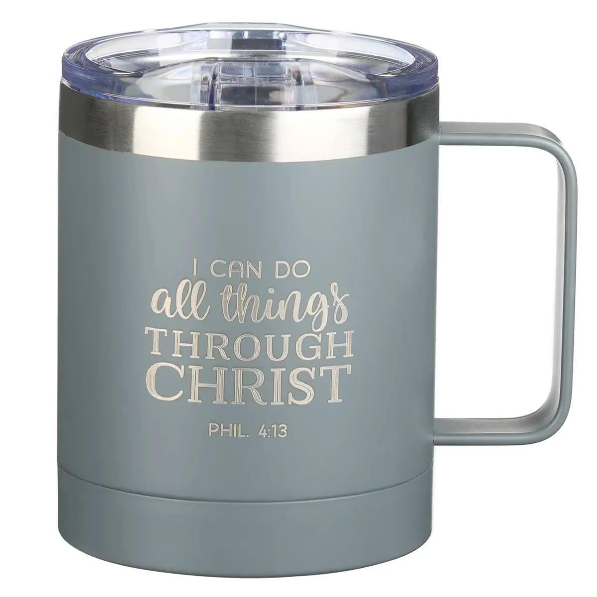 I Can Do All Things Gray Camp-style Stainless Steel Mug - Philippians 4:13