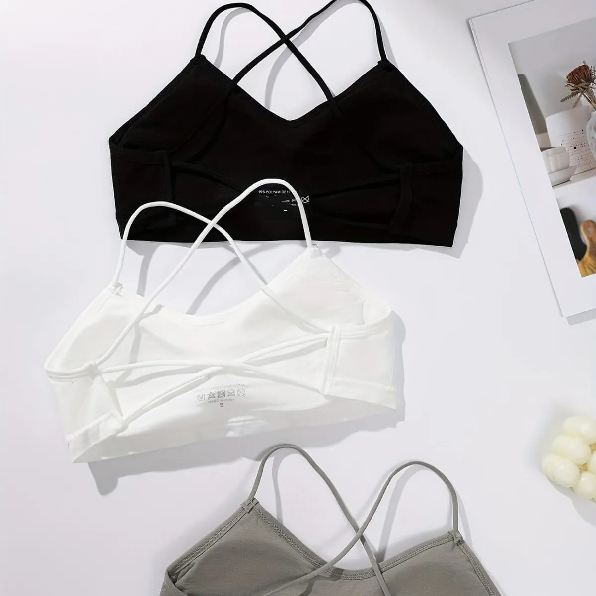 Elegant Trio: Comfort Bras Set - Size S