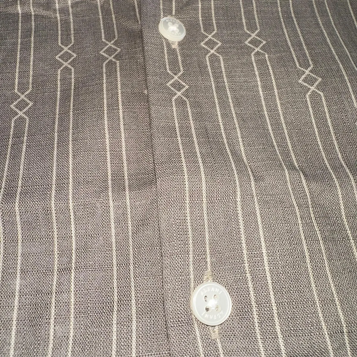 Alfani Men's Short Sleeved Button Down Formal Dress Shirt - Size L., Willow Wood