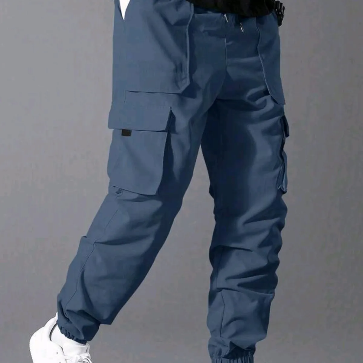Men's Blue Slant Pocket Casual Jogger Pants - Size L