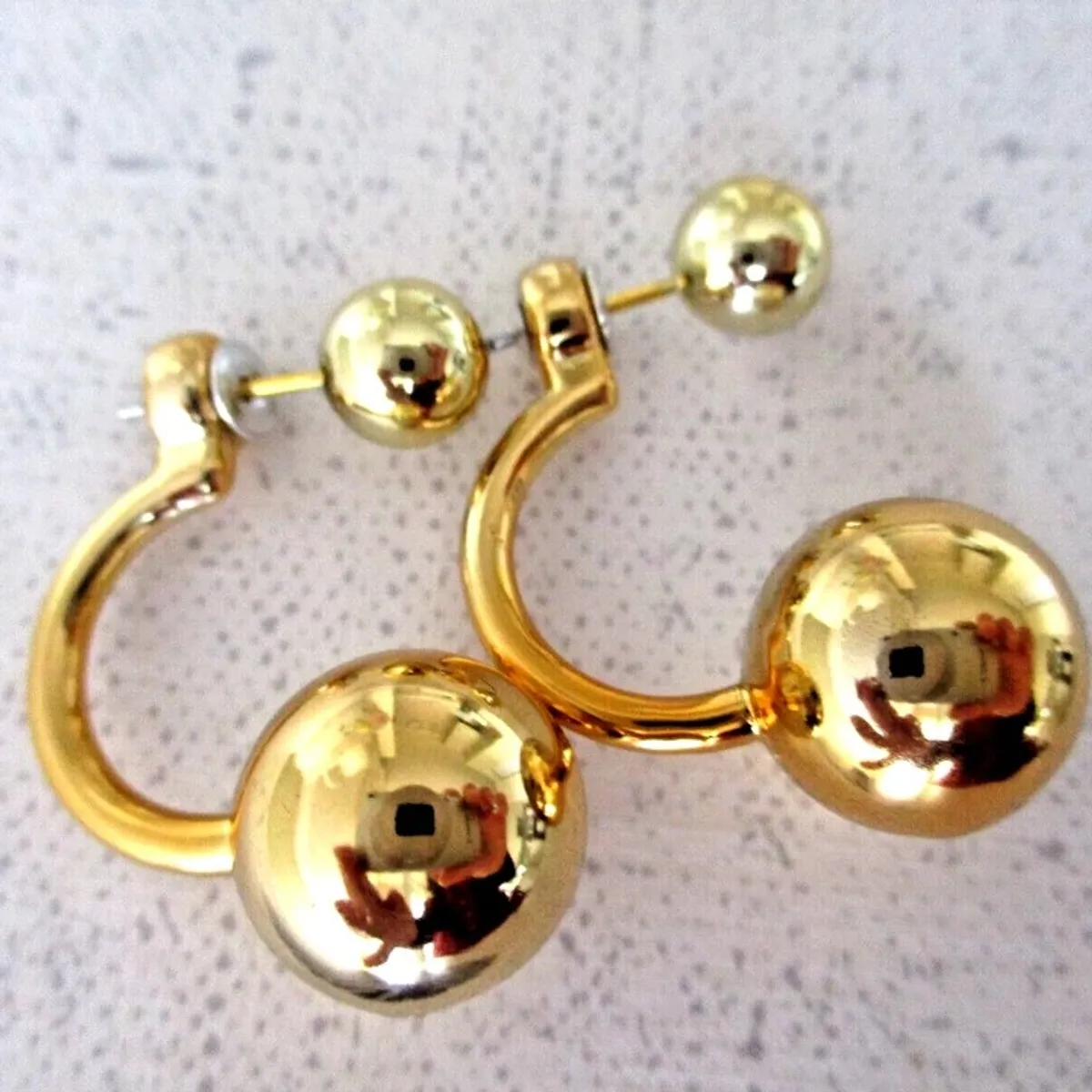 Golden Metal Stud Earrings For Women