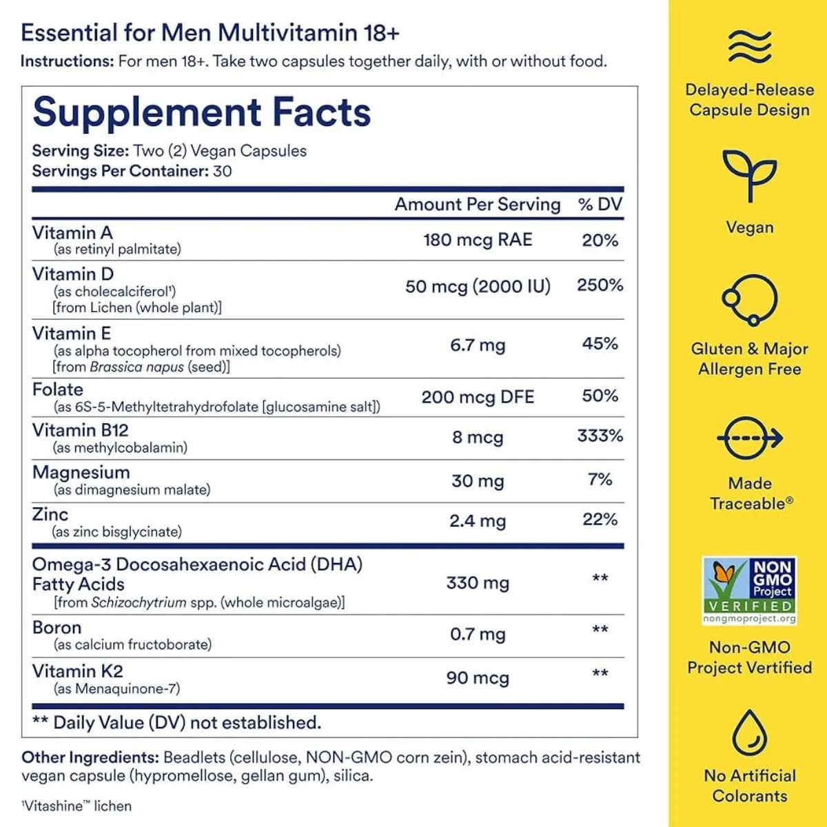 Ritual Multivitamin for Men 18+ Dietary Suppliment 60 Vegan Capsules
