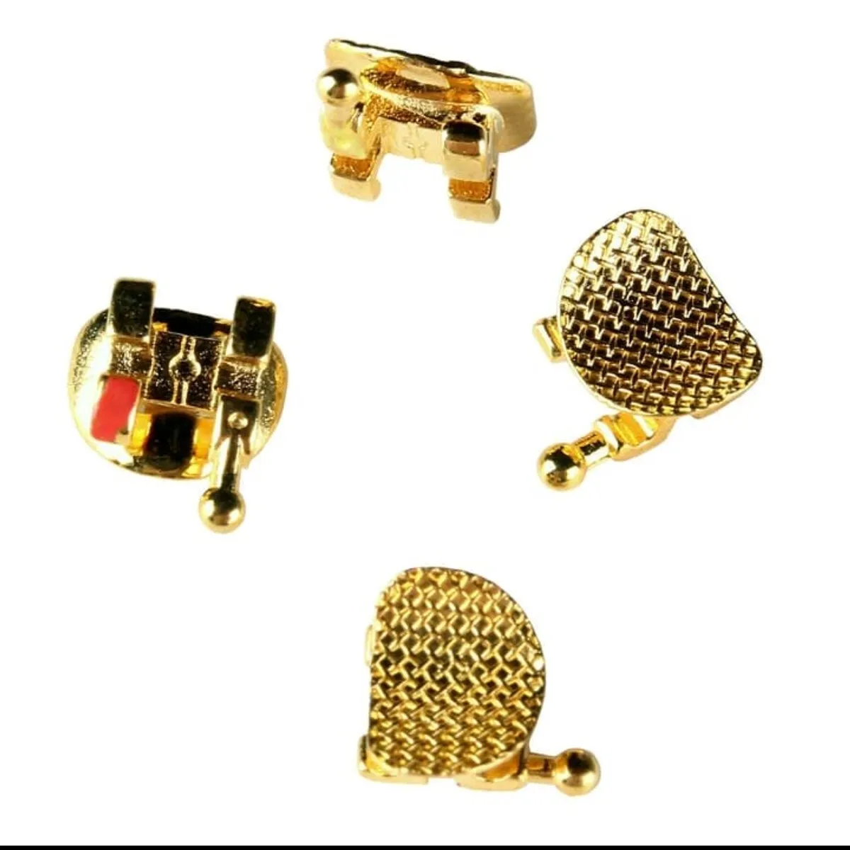 20pcs Dental Orthodontic Gold Coated Bracket Metal Mini MBT 022" 3-4-5 Hooks