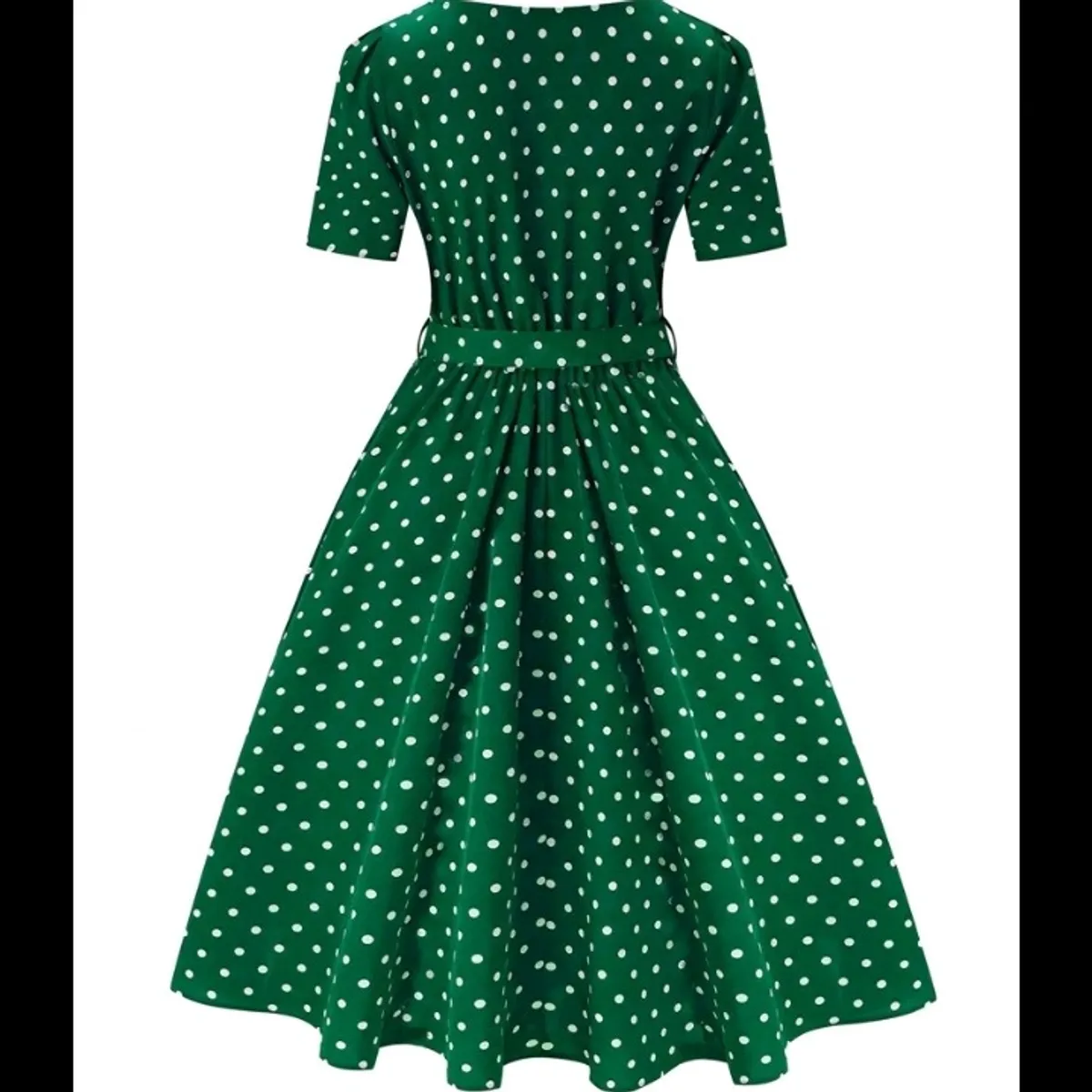 Polka Dot Printed Belted Dress. Size XL