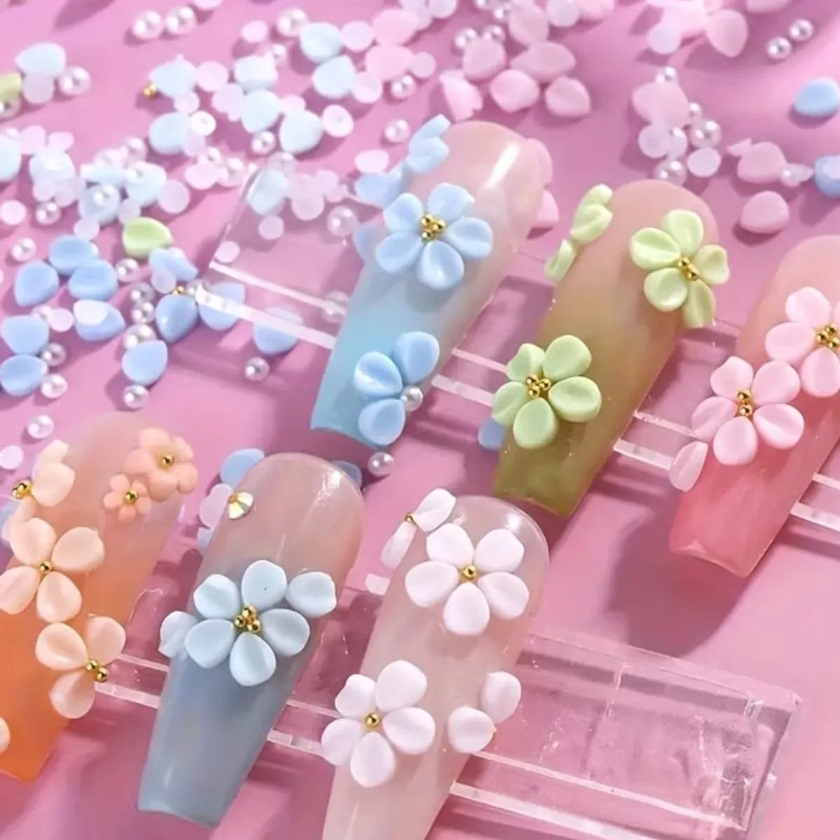 3D Flower Nail Art Charms