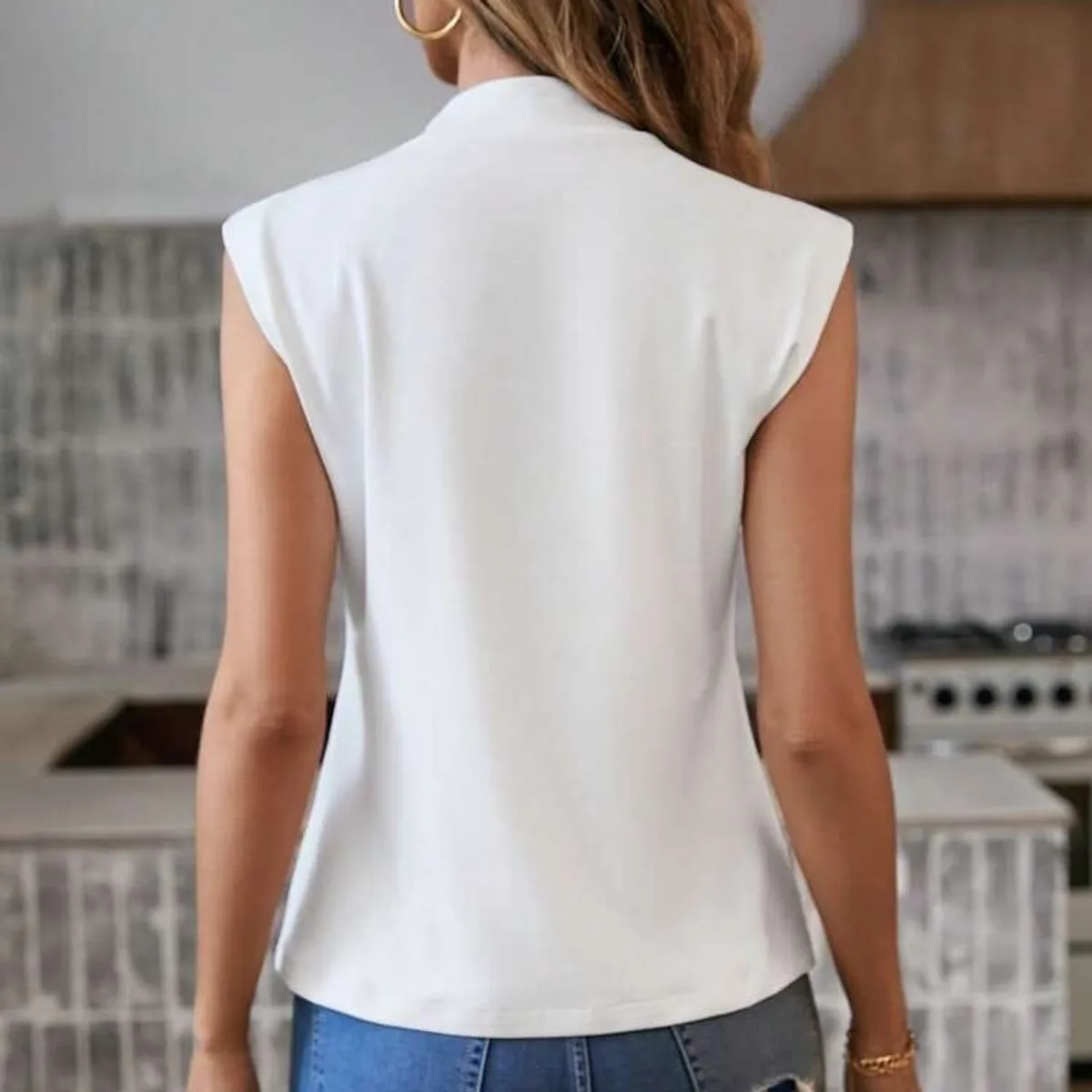 Women's Cap Sleeve Casual Versatile Simple Fashion T-Shirt - Size: M
