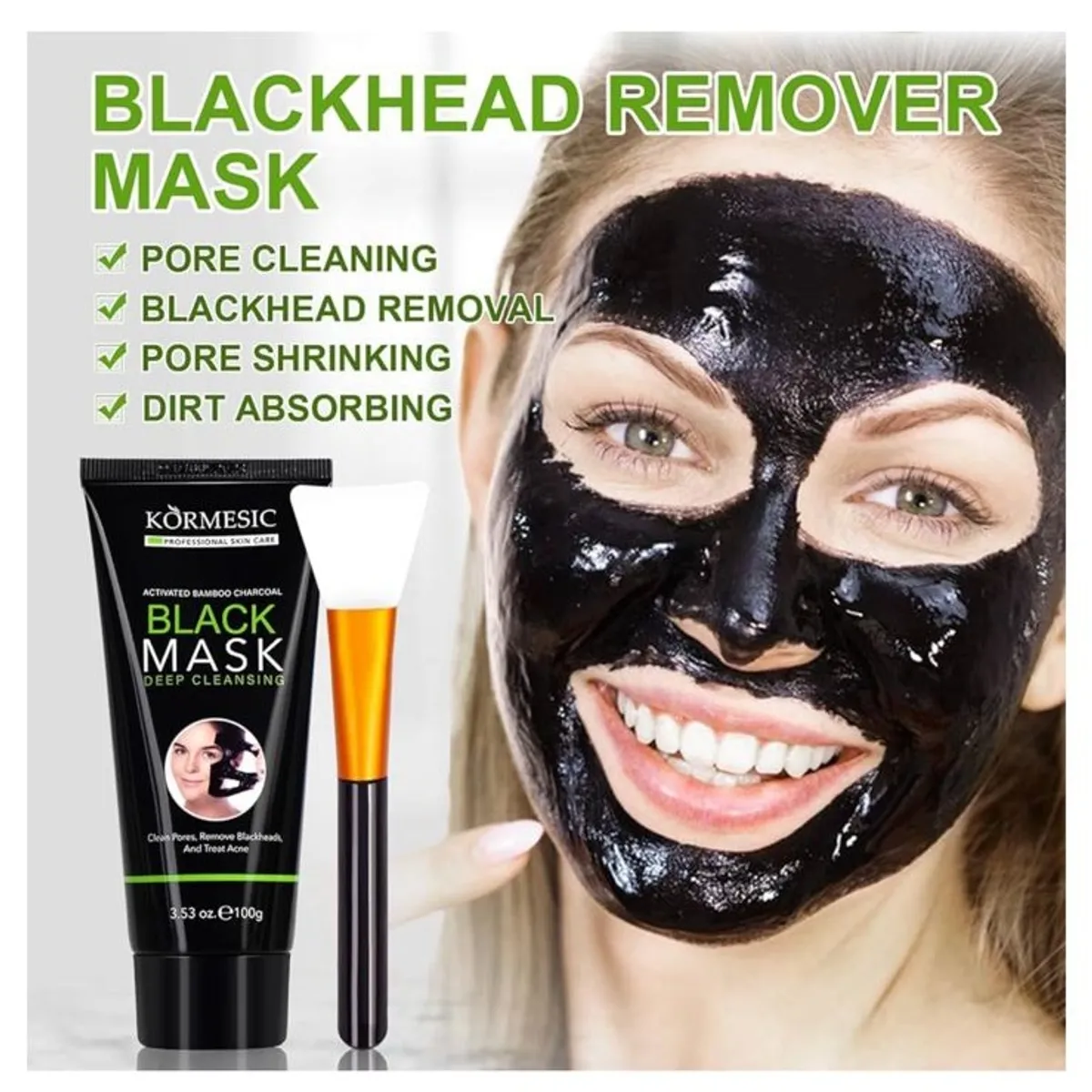 Koresmic Professional Skin Care Activated Bamboo Charcoal Black Mask